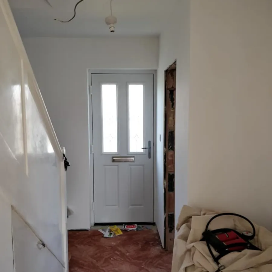 White front door