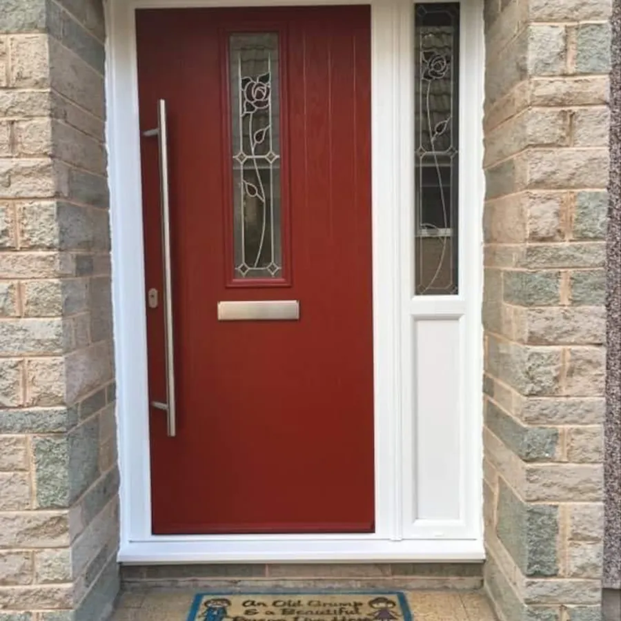Red front door